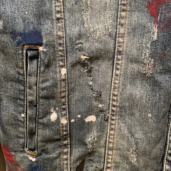 🔥SALE🔥Patchwork Bandanna Art Denim Jacket - Picture 9 of 10